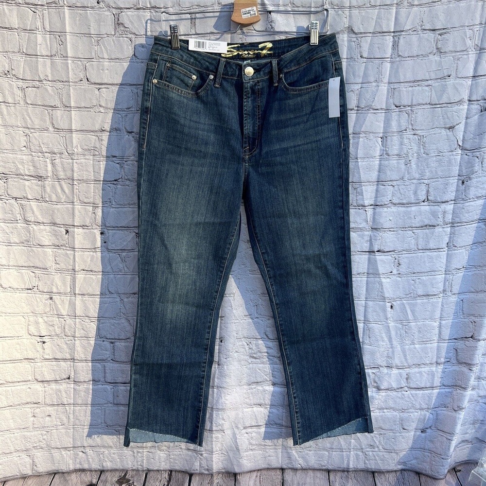 Seven7 Ladies High-Rise Step Hem Cropped Fashion Jean SZ 10 - NWT 25” Inseam